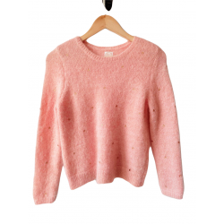 Pull doudou rose pivoine...