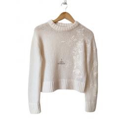 Pull col rond avec borderie...