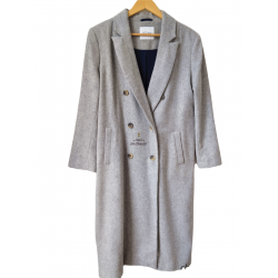 Manteau long fluide laine...