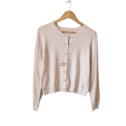 Gilet cardigan fin col rond...