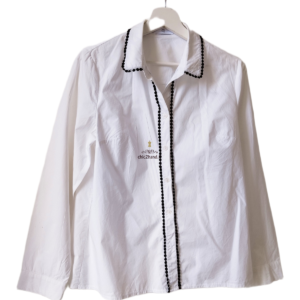 Chemise en coton avec dentelle noir La redoute Blanc FR40 TBE