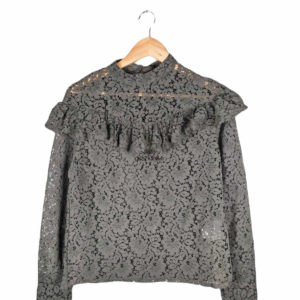 Blouse ajouré dentelles manches longues Monoprix vert kaki NEUF avec étiquettes