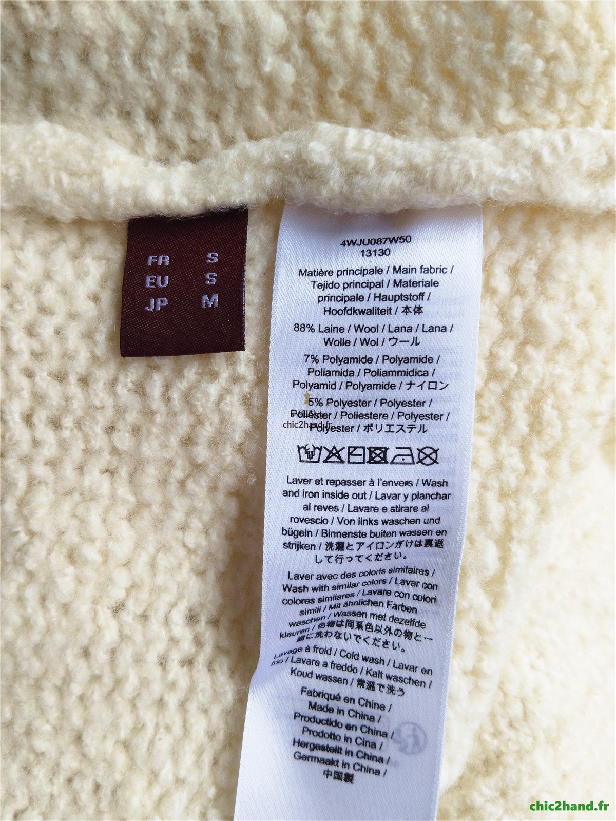 Pull Oversize col zippé 88% laine comptoir des cotonniers S NEUF blanc écru – Image 12