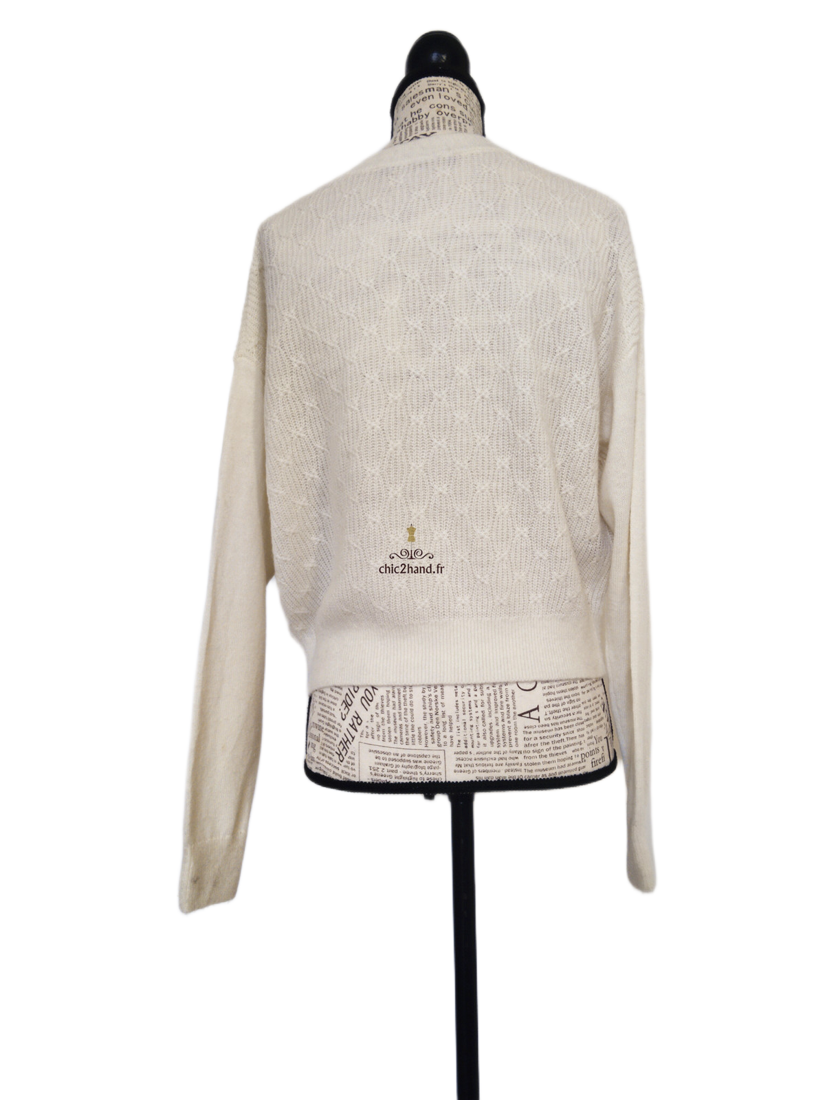 Gilet cargidan ajouré doudou laine Comptoir Des Cotonniers 13146 blanc crème XS NEUF – Image 7