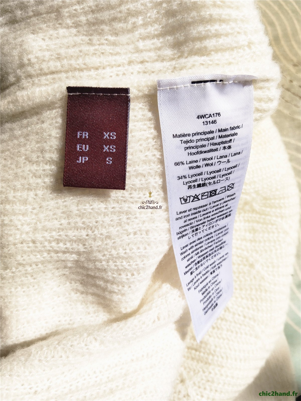 Gilet cargidan ajouré doudou laine Comptoir Des Cotonniers 13146 blanc crème XS NEUF – Image 10