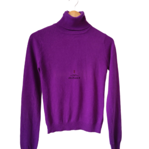 Pull col roulé 100% pur cachemire Les petites T1 violet NEUF