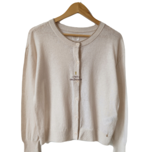Gilet cardigan oversize doudou Des Petits Hauts acacia alpaga lurex T1 neuf rose clair doré
