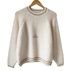 Pull oversize doudou laine alpaga Des Petits Hauts Achtromf blanc doré T1 neuf avec étiquettes