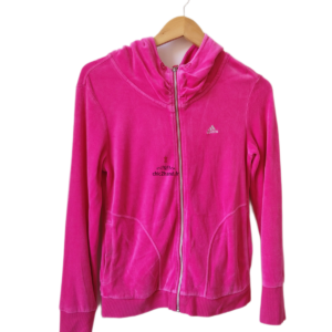 Sweat cardigan avec capuche doudou Adidas S rose TBE