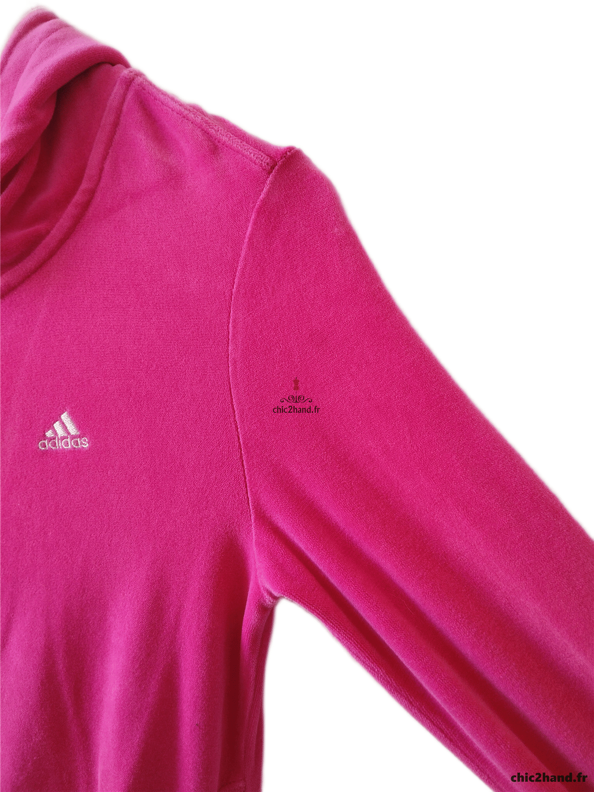 Sweat cardigan avec capuche doudou Adidas S rose TBE – Image 5