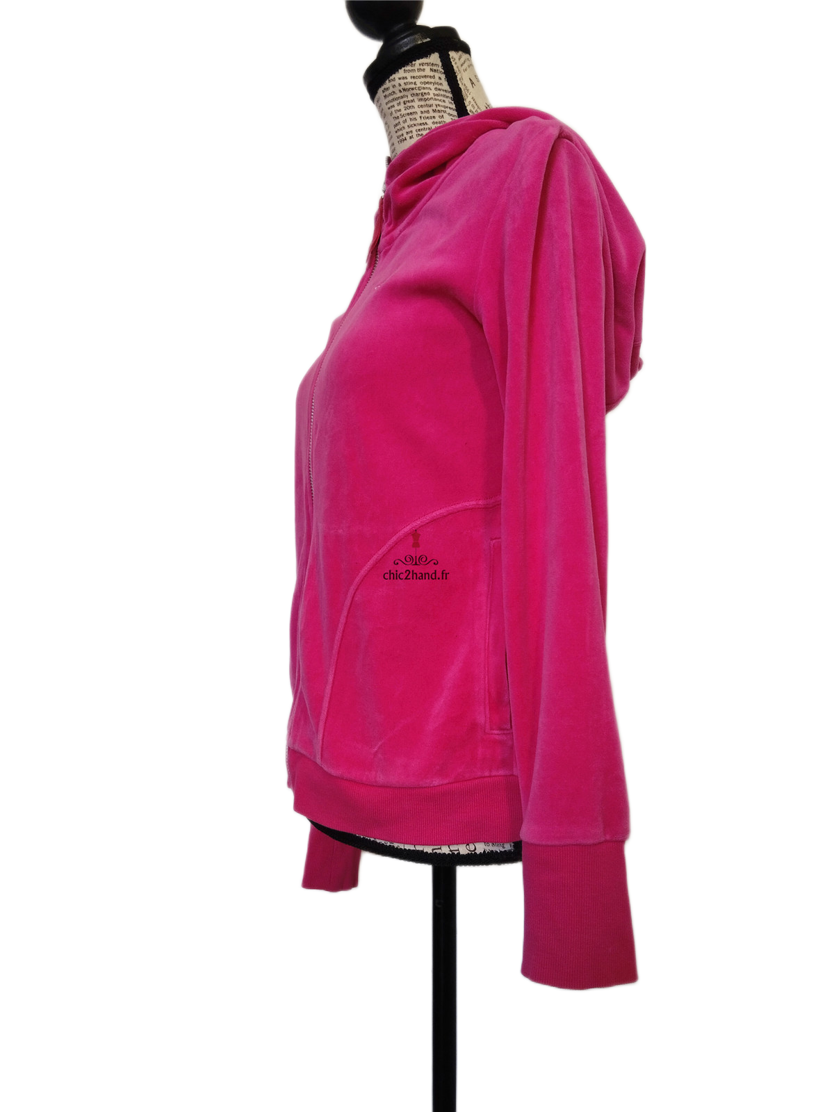 Sweat cardigan avec capuche doudou Adidas S rose TBE – Image 8