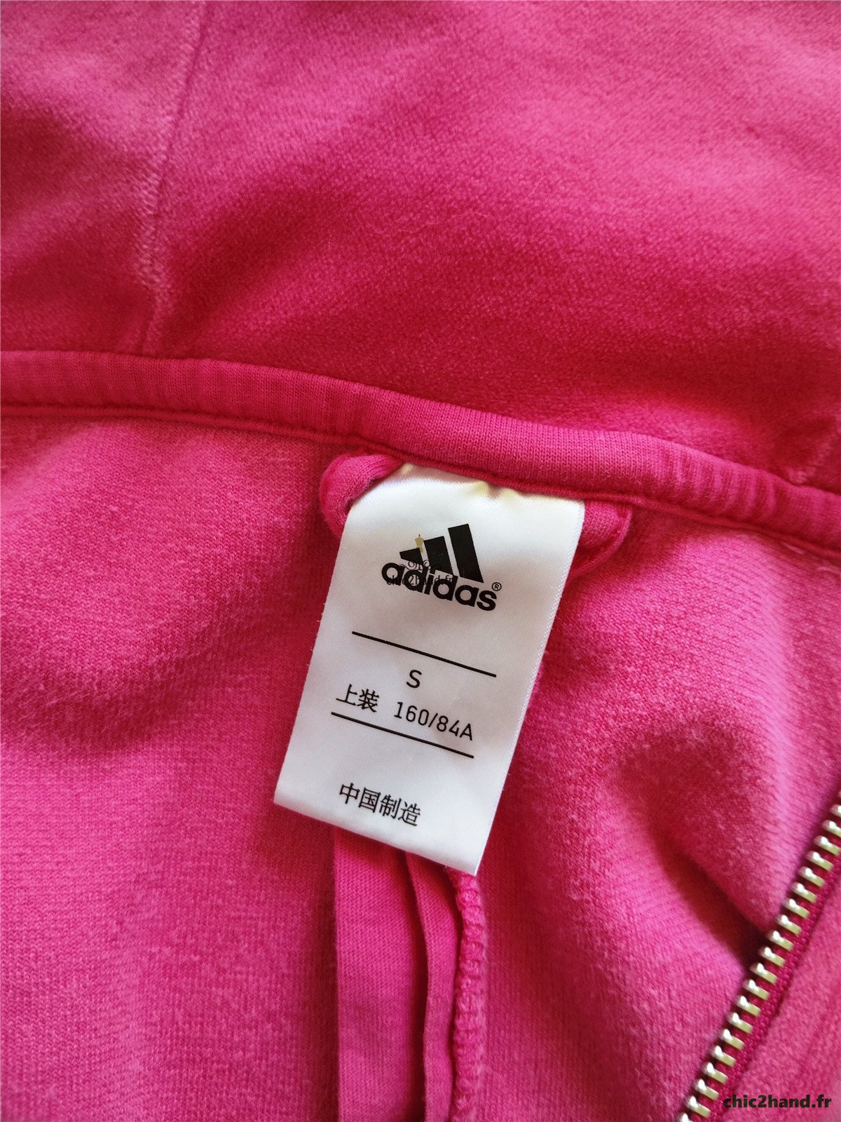 Sweat cardigan avec capuche doudou Adidas S rose TBE – Image 11
