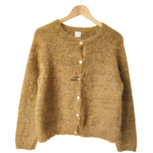 Gilet cardigan oversize doudou Des Petits Hauts Amande kid mohair T2 brun doré Excellent état
