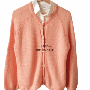 Gilet cardigan doudou Des Petits Hauts amaria super kid mohair T2 rose pivoine NEUF