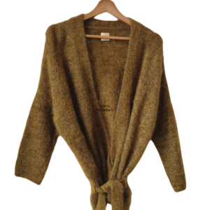Gilet cardigan oversize doudou Des Petits Hauts Amily super kid mohair T0 ocre doré NEUF