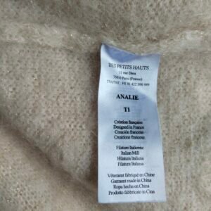 Gilet cardigan doudou beige doré kid mohair Des Petits Hauts T1 Neuf modèle analie