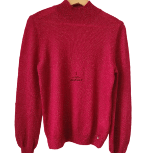 Pull col montant kid mohair soie lurex Des Petits Hauts T1 anette rose framboise NEUF