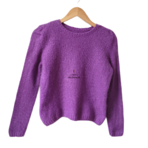 Pull doudou Des Petits Hauts laine kid mohair violet T0 apati TBE