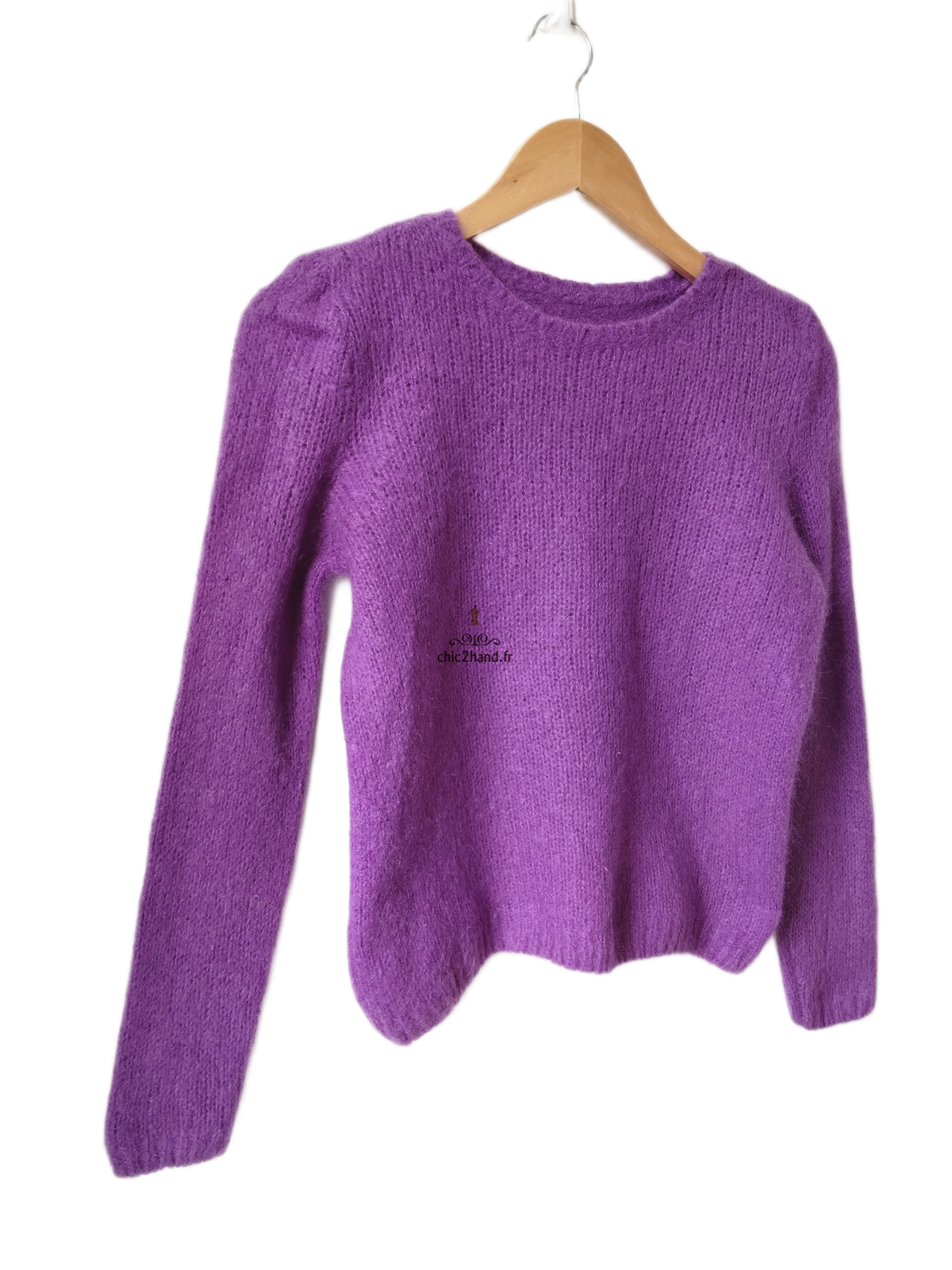 Pull doudou Des Petits Hauts laine kid mohair violet T0 apati TBE – Image 3