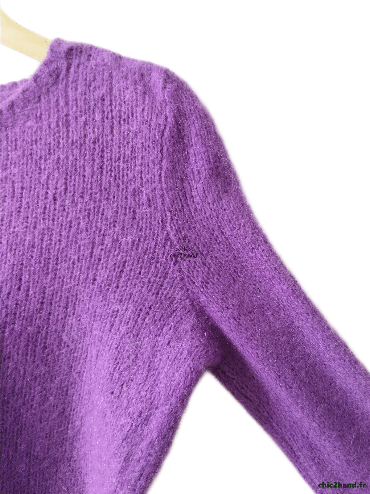 Pull doudou Des Petits Hauts laine kid mohair violet T0 apati TBE – Image 5