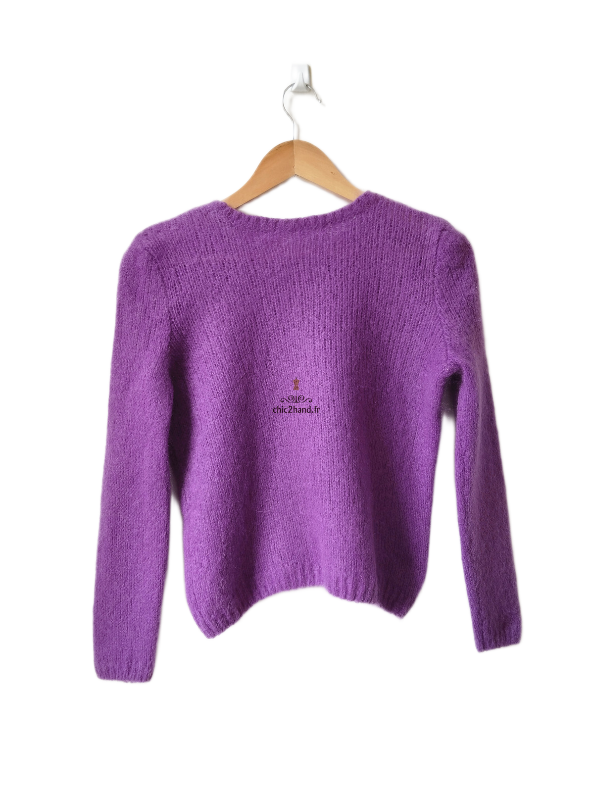Pull doudou Des Petits Hauts laine kid mohair violet T0 apati TBE – Image 6