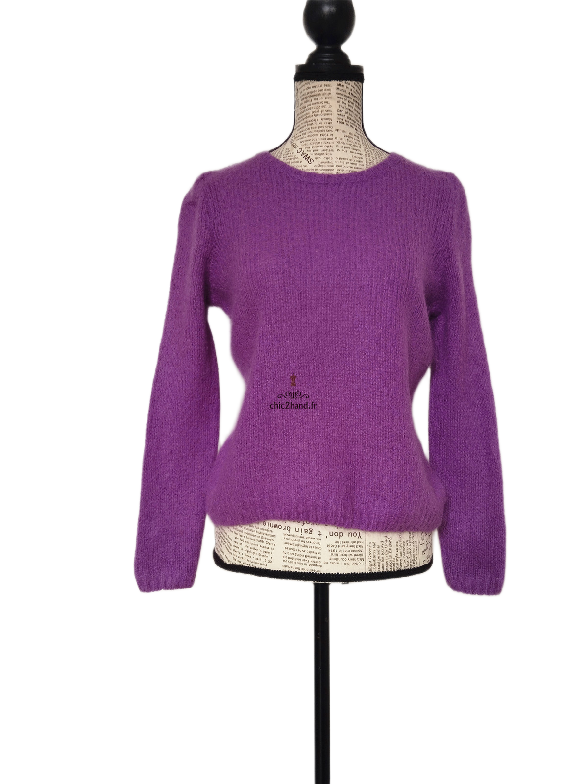 Pull doudou Des Petits Hauts laine kid mohair violet T0 apati TBE – Image 7