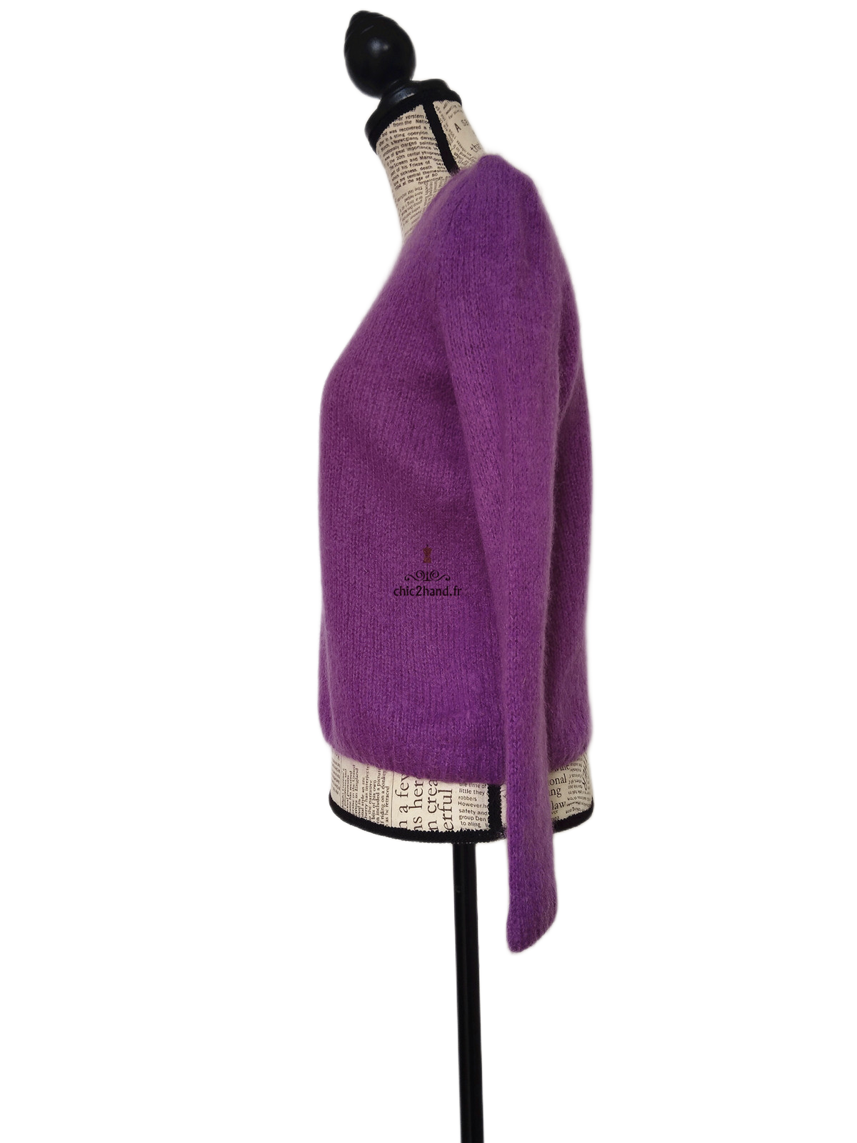 Pull doudou Des Petits Hauts laine kid mohair violet T0 apati TBE – Image 8