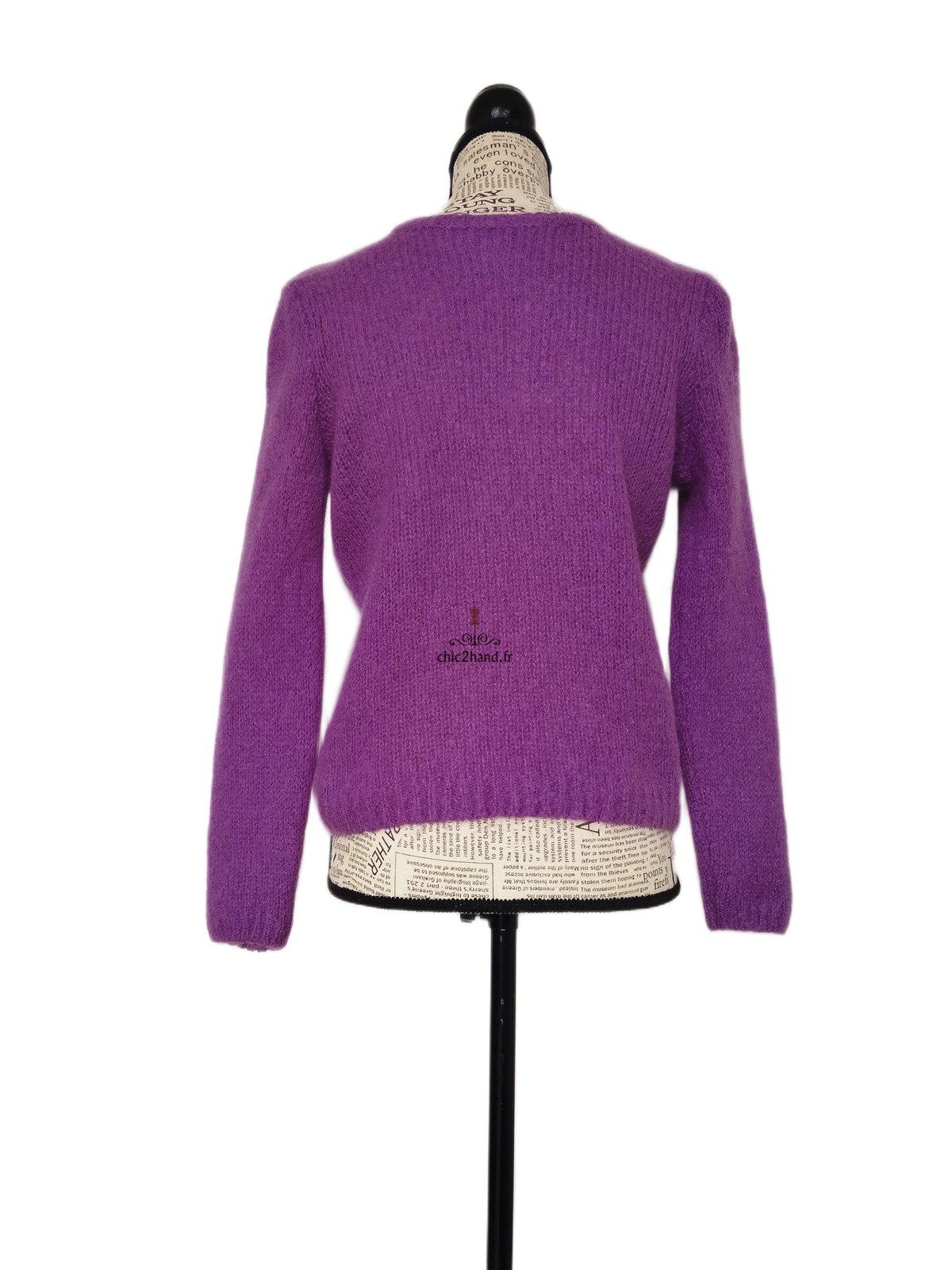 Pull doudou Des Petits Hauts laine kid mohair violet T0 apati TBE – Image 2