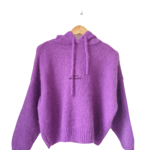 Pull oversize avec capuche violet kid mohair Des Petits Hauts T1 Neuf modèle Apolo
