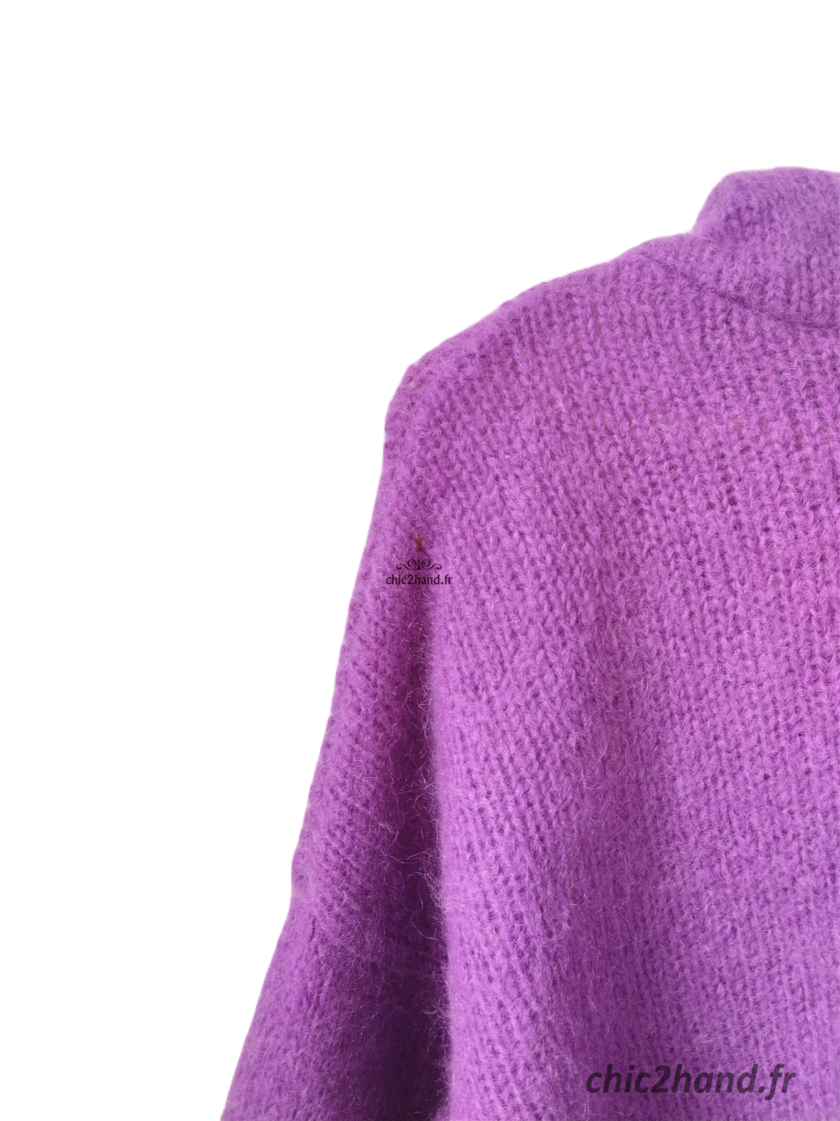 Pull oversize avec capuche violet kid mohair Des Petits Hauts T1 Neuf modèle Apolo – Image 4