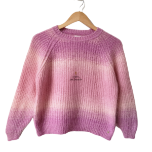 Pull loose doudou violet dégradé kid mohair laine Des Petits Hauts S TBE modèle aurore