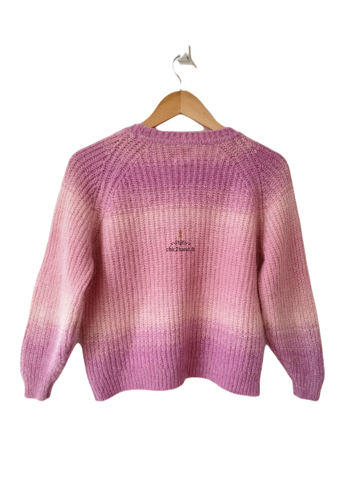 Pull loose doudou violet dégradé kid mohair laine Des Petits Hauts S TBE modèle aurore – Image 5