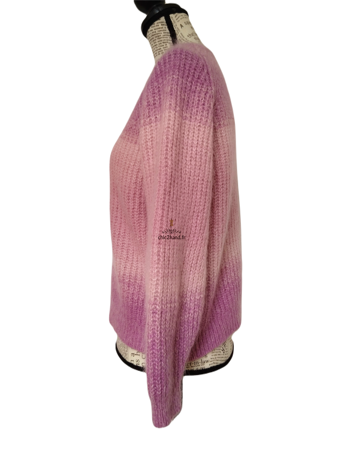 Pull loose doudou violet dégradé kid mohair laine Des Petits Hauts S TBE modèle aurore – Image 7
