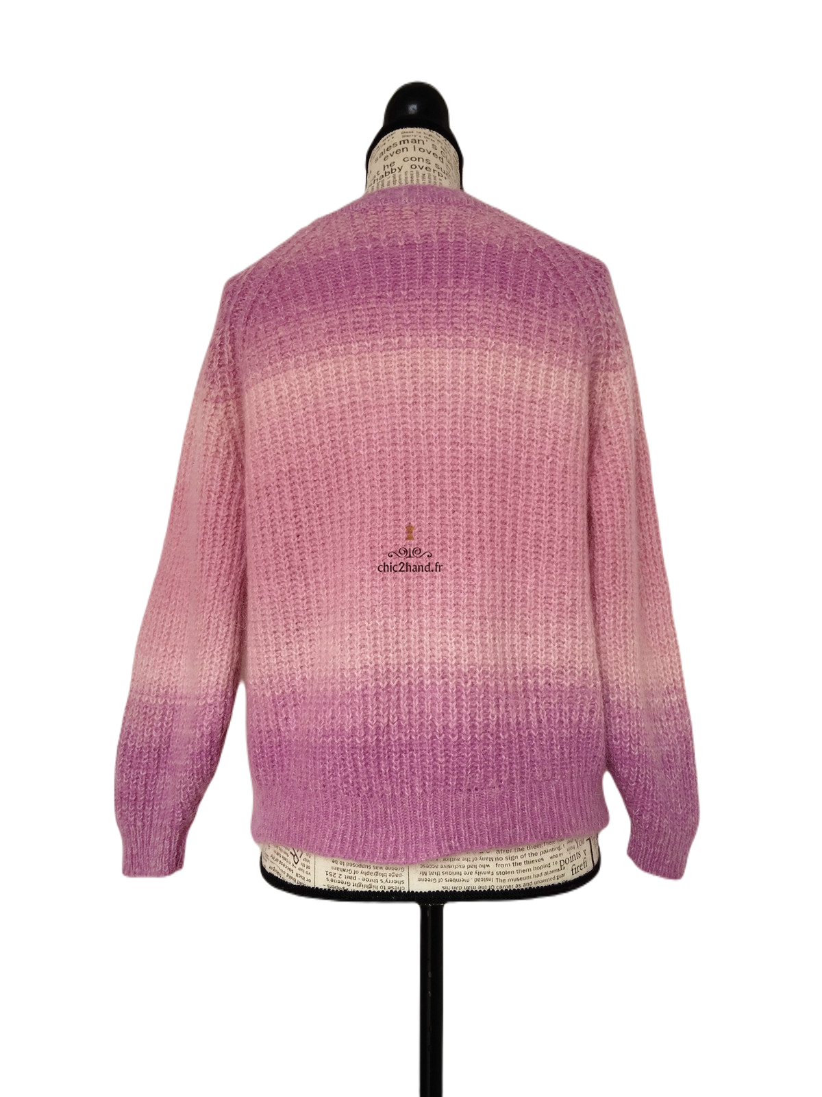 Pull loose doudou violet dégradé kid mohair laine Des Petits Hauts S TBE modèle aurore – Image 8