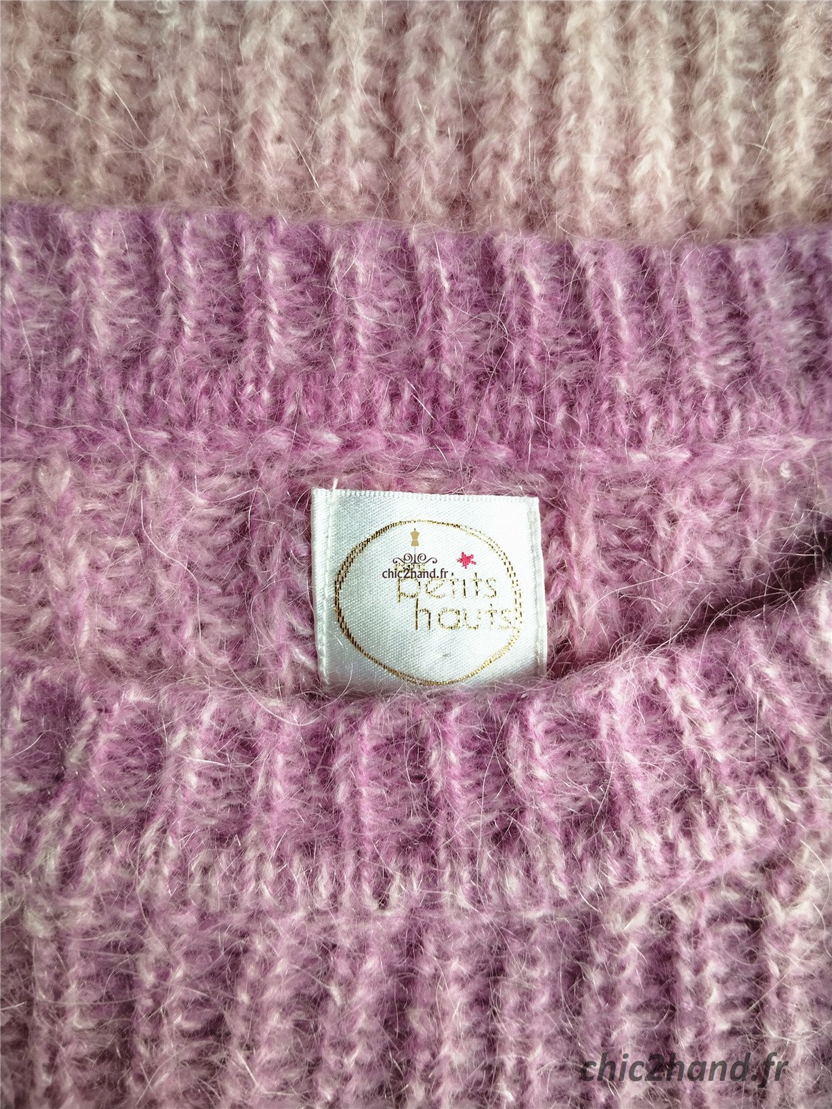 Pull loose doudou violet dégradé kid mohair laine Des Petits Hauts S TBE modèle aurore – Image 11