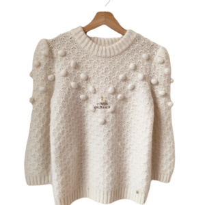 Pull doudou blanc crème kid mohair Des Petits Hauts T3 Neuf modèle Aviron