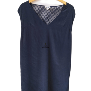 Robe sans manches oversize en pure soie Bel air T2 noir NEUF