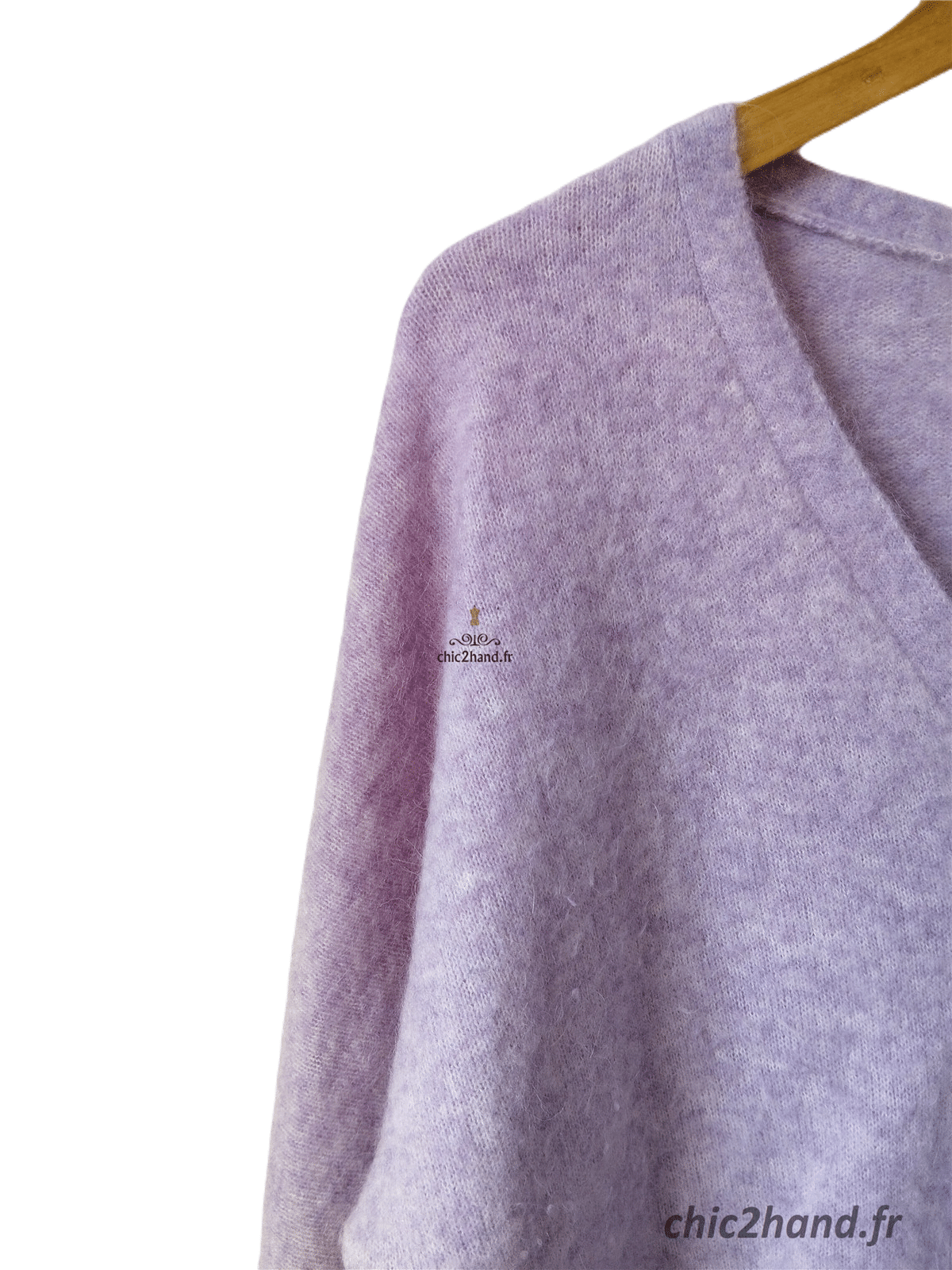 Gilet cardigan doudou Des Petits Hauts Babar laine alpaga T1 violet mauve Excellent état – Image 3