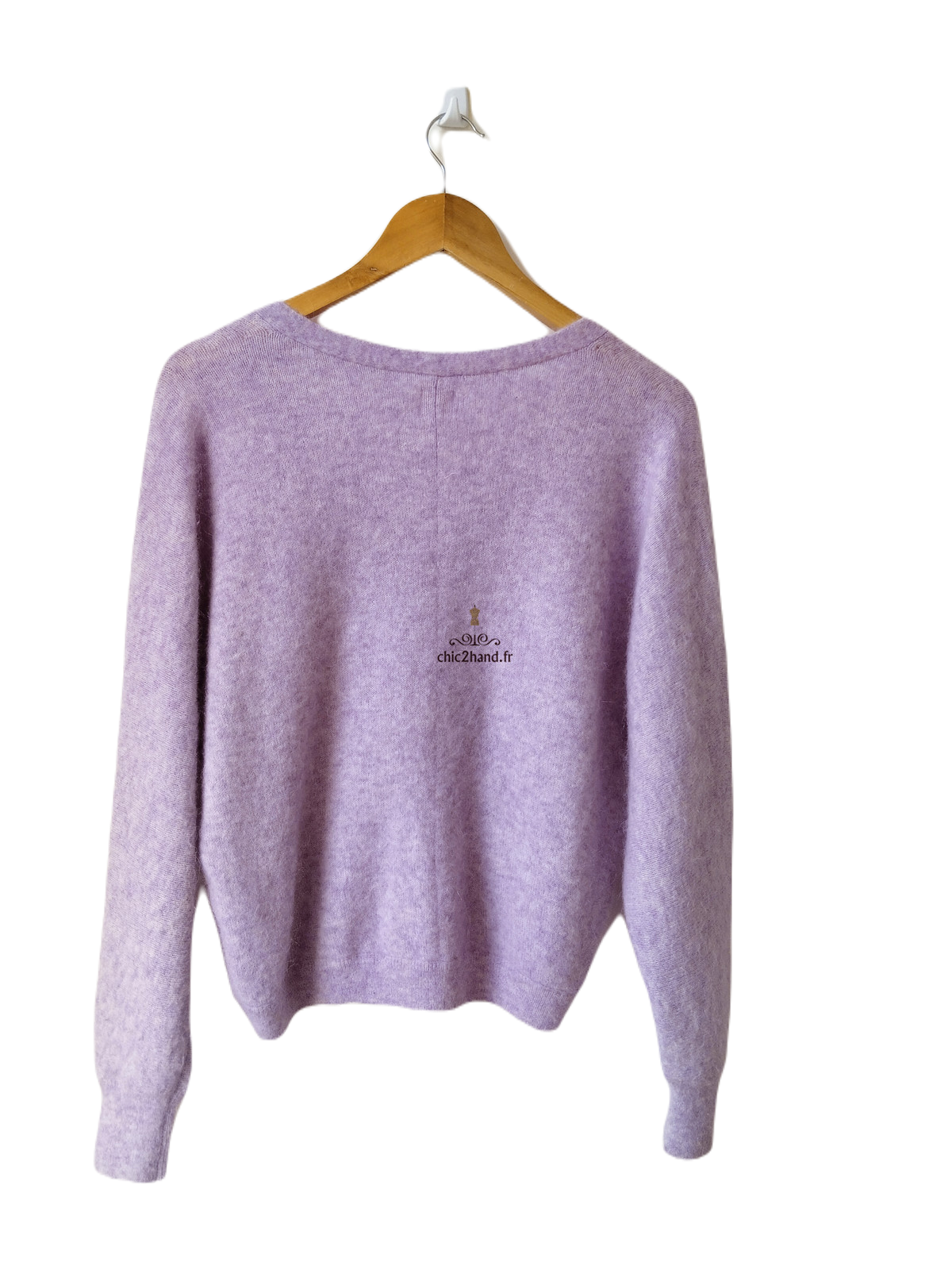 Gilet cardigan doudou Des Petits Hauts Babar laine alpaga T1 violet mauve Excellent état – Image 7