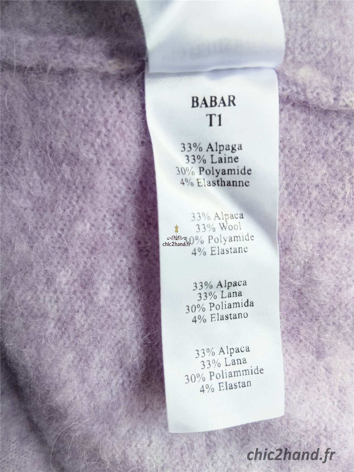 Gilet cardigan doudou Des Petits Hauts Babar laine alpaga T1 violet mauve Excellent état – Image 11