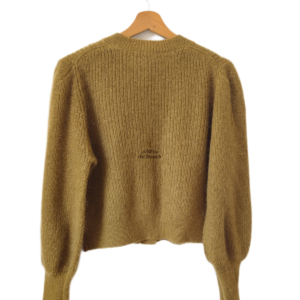 Gilet cardigan oversize épais doudou manches ballon laine mohair Ba&sh bayl T3 vert olive NEUF