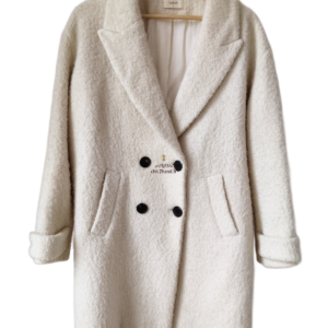 Manteau oversize doudou laine alpaga Ba&sh Rivage blanc crème S TBE