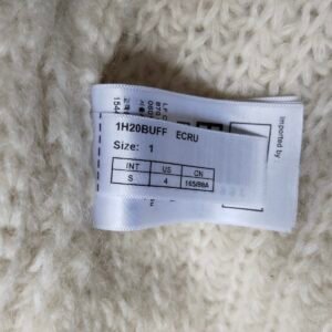 Pull oversize épais doudou col montant alpaga mohair Ba&sh Buff T1 blanc NEUF