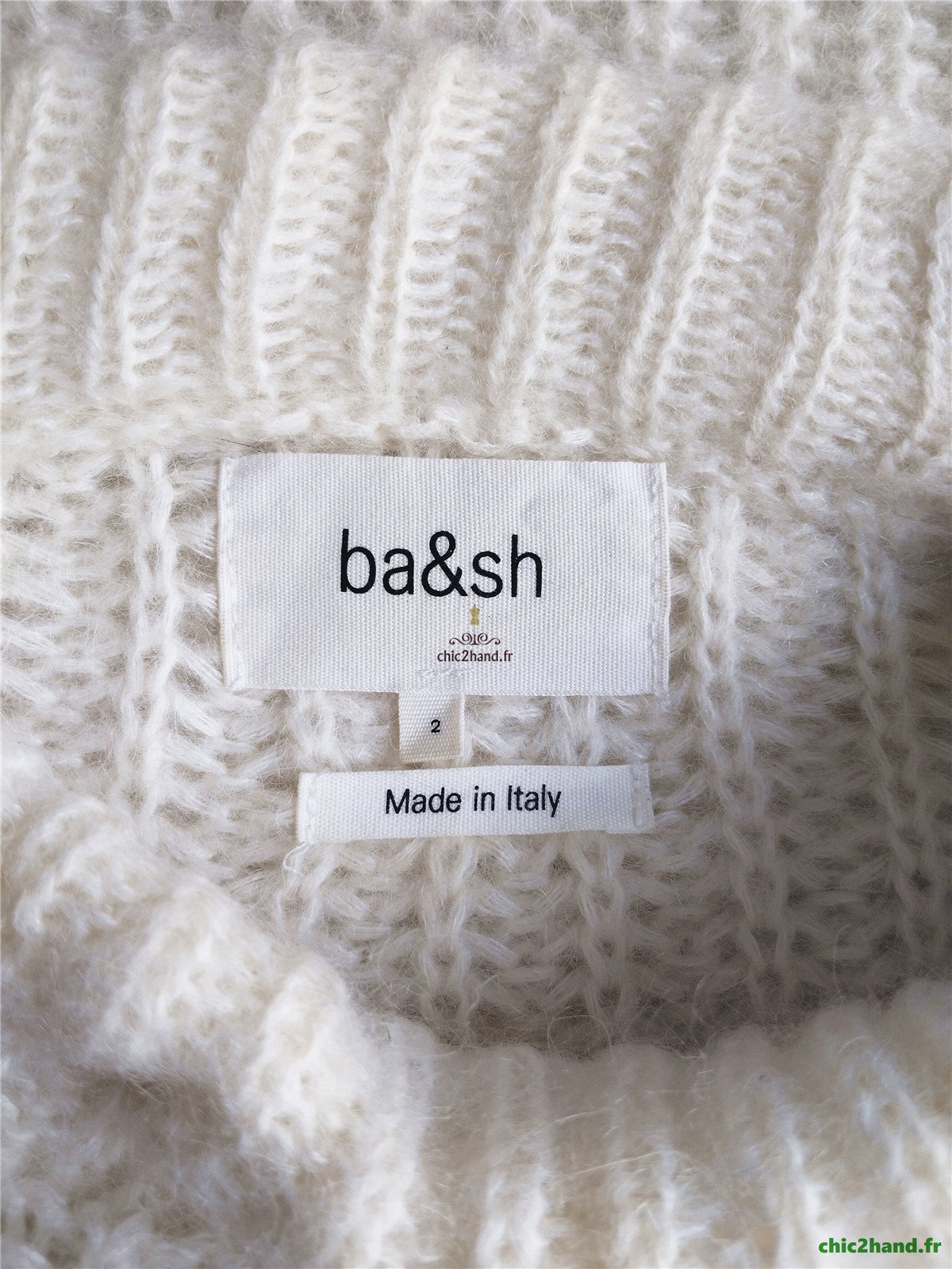 Pull oversize alpaga mohair ba&sh emma blanc écru T2 NEUF – Image 12