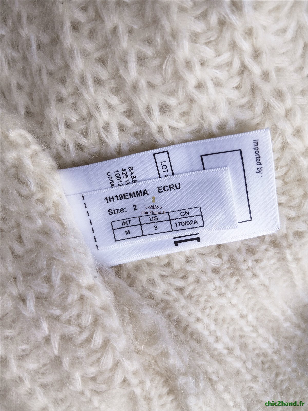 Pull oversize alpaga mohair ba&sh emma blanc écru T2 NEUF – Image 11