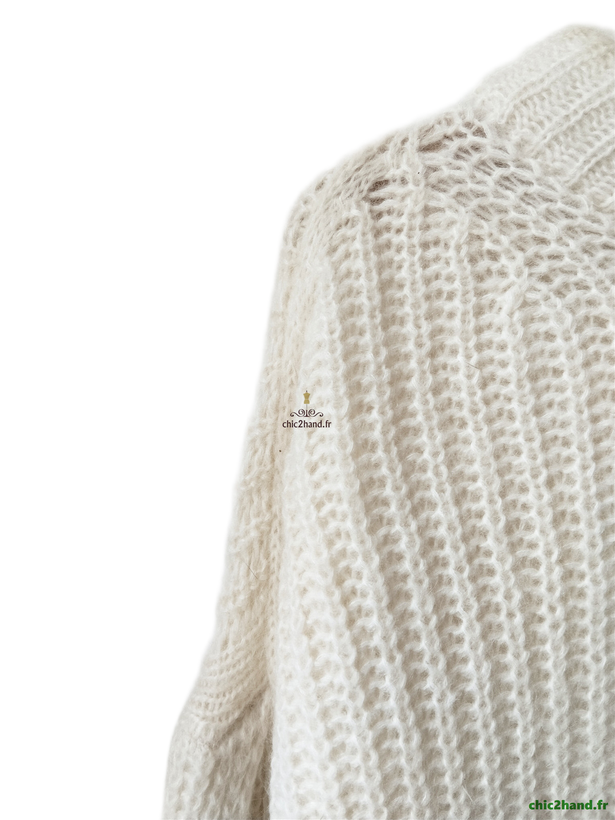 Pull oversize alpaga mohair ba&sh emma blanc écru T2 NEUF – Image 4