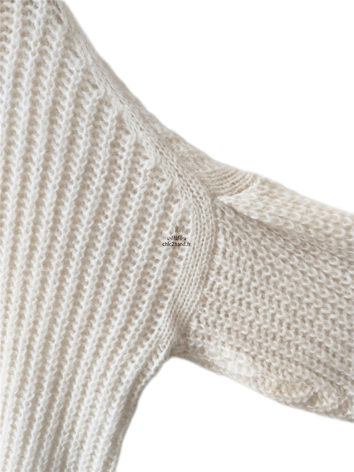 Pull oversize alpaga mohair ba&sh emma blanc écru T2 NEUF – Image 5