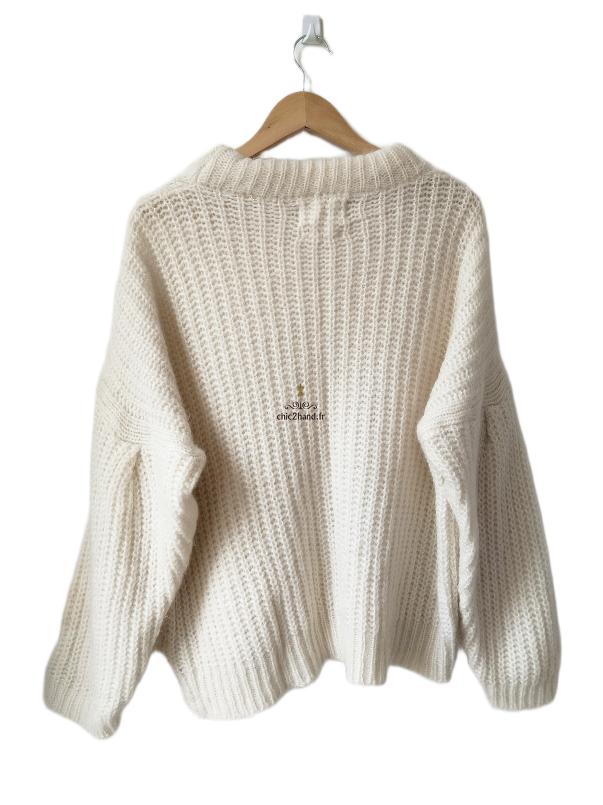 Pull oversize alpaga mohair ba&sh emma blanc écru T2 NEUF – Image 7