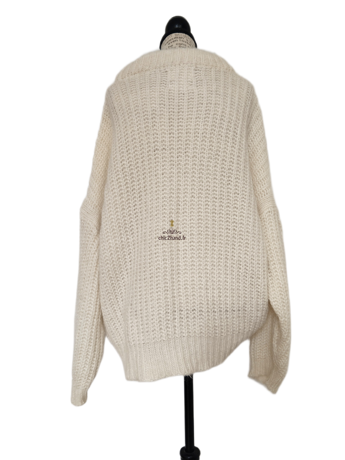 Pull oversize alpaga mohair ba&sh emma blanc écru T2 NEUF – Image 8