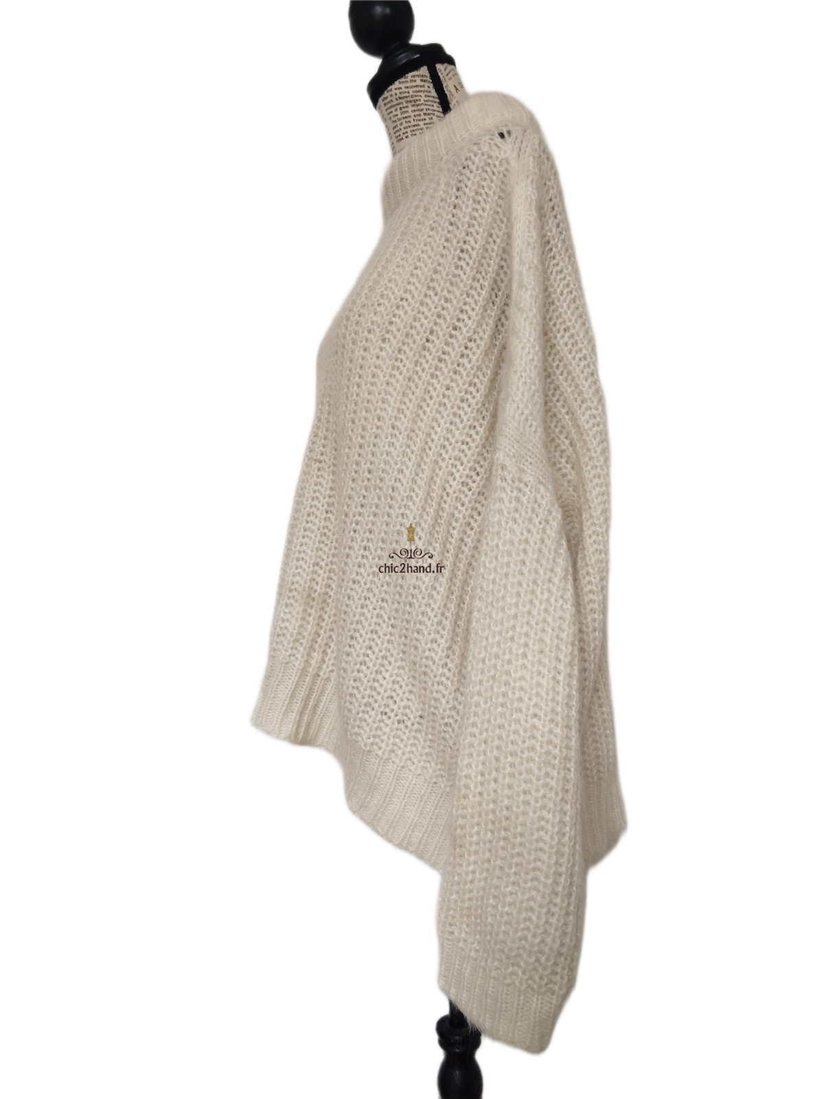 Pull oversize alpaga mohair ba&sh emma blanc écru T2 NEUF – Image 9